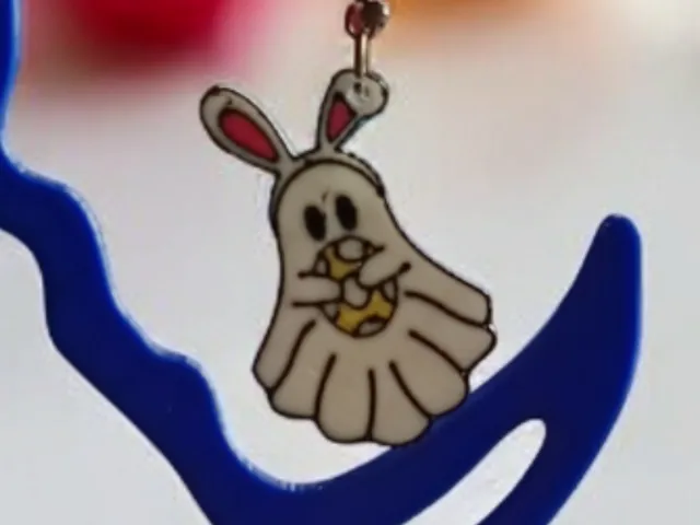 Multicolor Easter Ghost Bunny Earrings