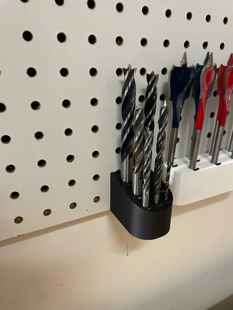 Brad Point Drill Bit Pegboard Holder 7 piece