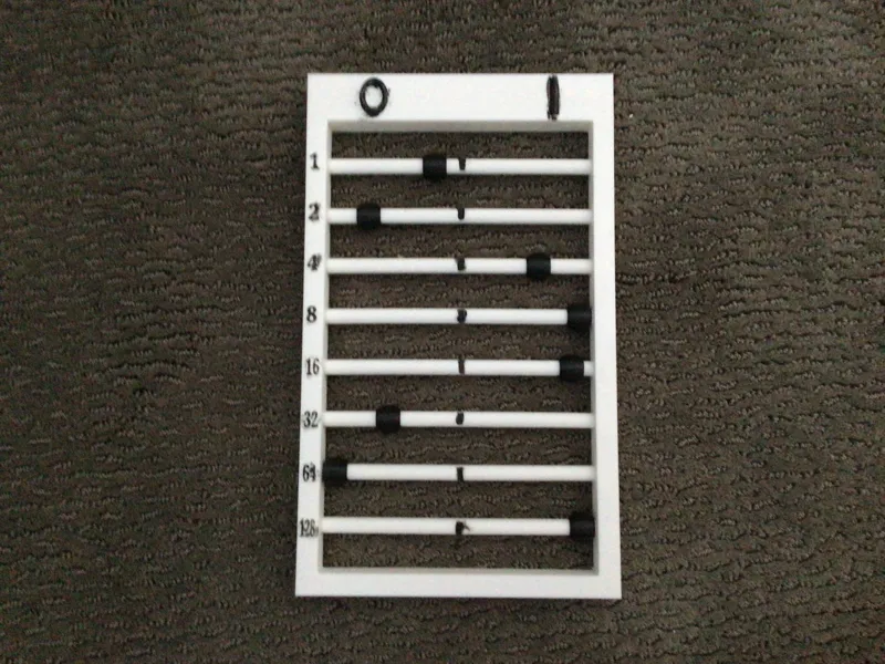 1 Byte Binary Abacus