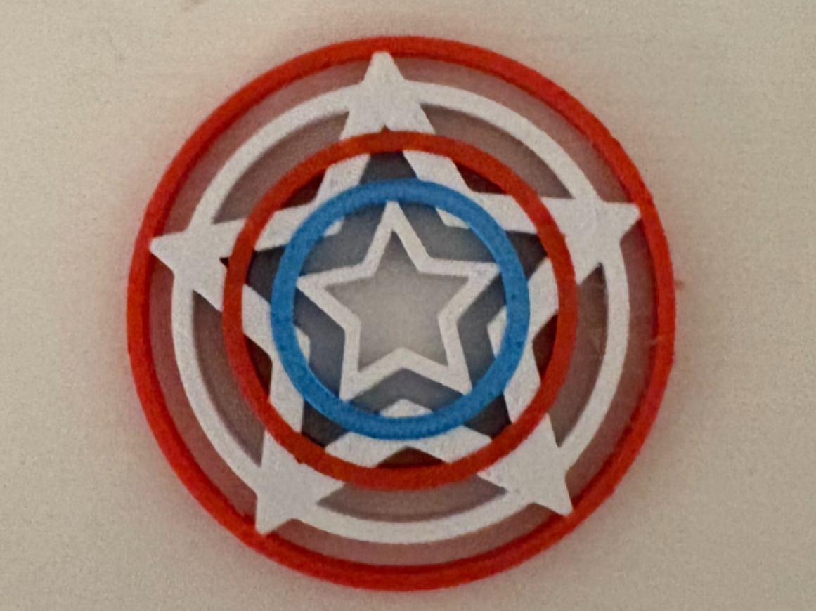 Wireframe Captain America Shield Star