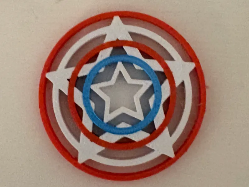 Wireframe Captain America Shield Star
