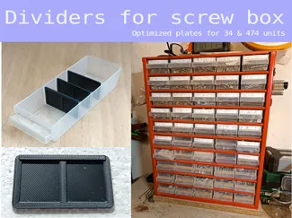Dividers for metal screw box