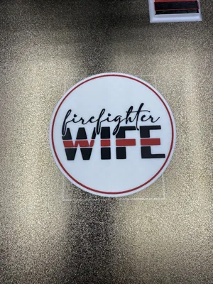 FIREFIGHTER WIFE COASTER - Free 3D Print Model - MakerWorld