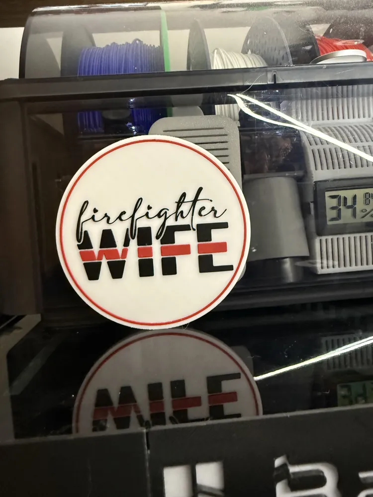 FIREFIGHTER WIFE COASTER - Free 3D Print Model - MakerWorld