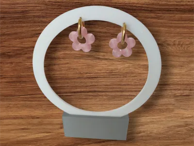 Flowers for hoop earrings