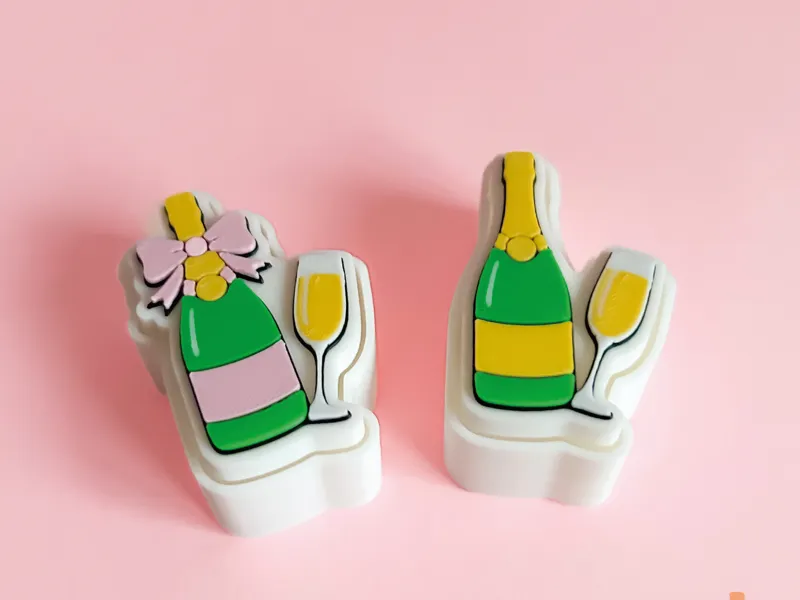 Champagne Bottle and Glass Fidget Clicker