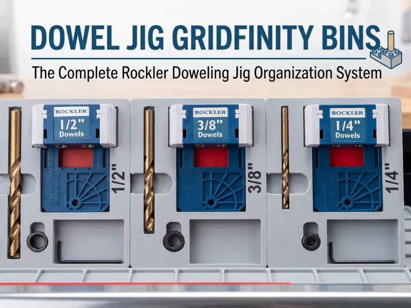 Gridfinity Bins for Rockler Dowel Jigs