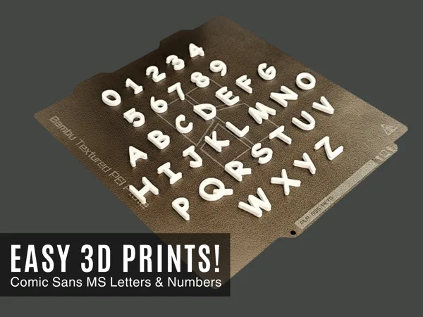Alphabet complet lettres et chiffres - police Comic Sans MS