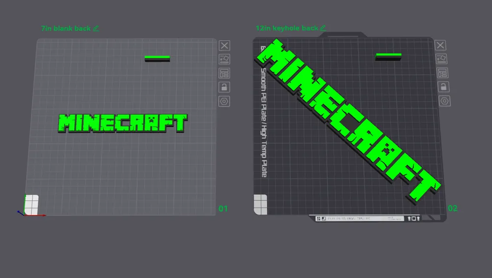 Minecraft logo sign plaque 2-sizes - Free 3D Print Model - MakerWorld