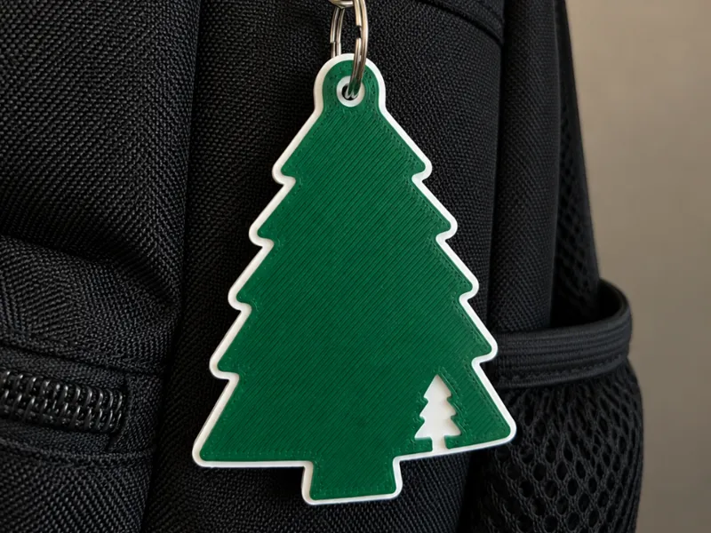 Simple Christmas Tree Keychain 