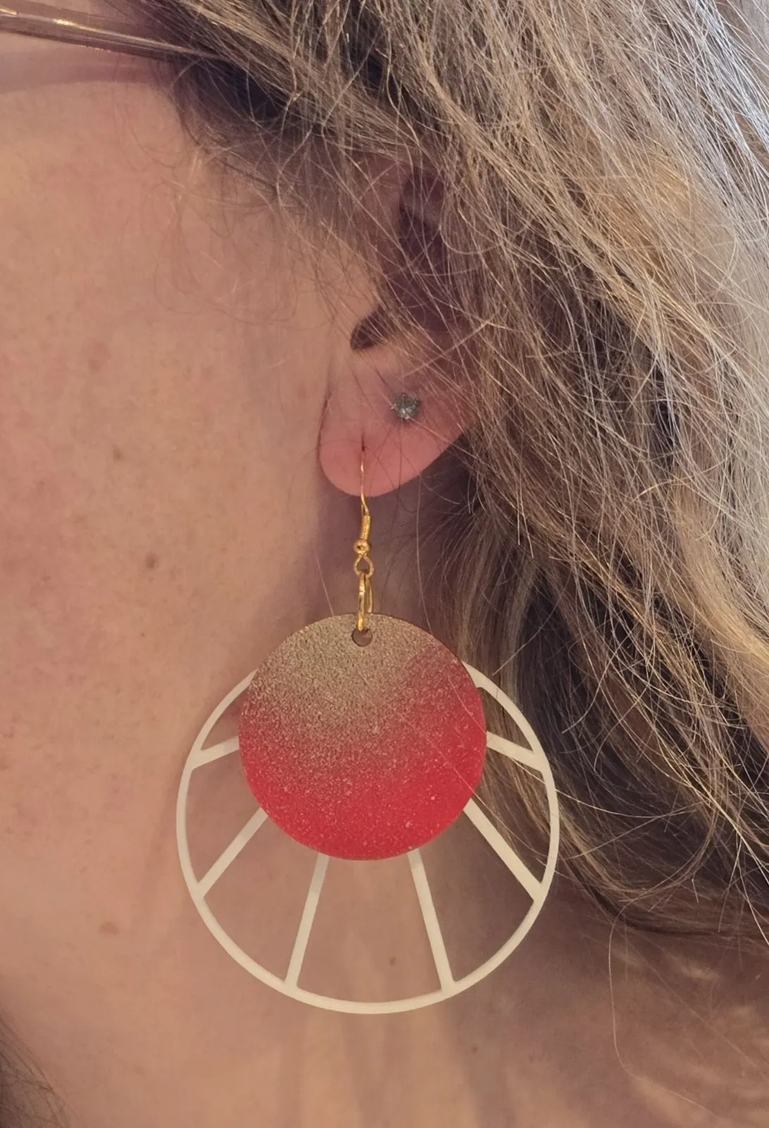Boucles d'oreille soleil couchant view 3