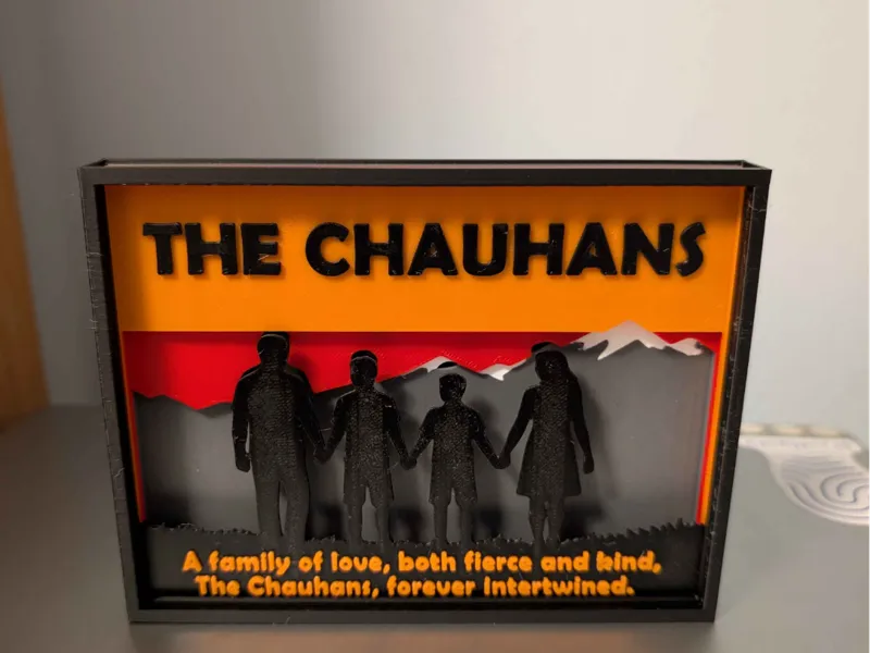 Family Shadowbox - CUSTOMIZABLE NAMES - Valentines