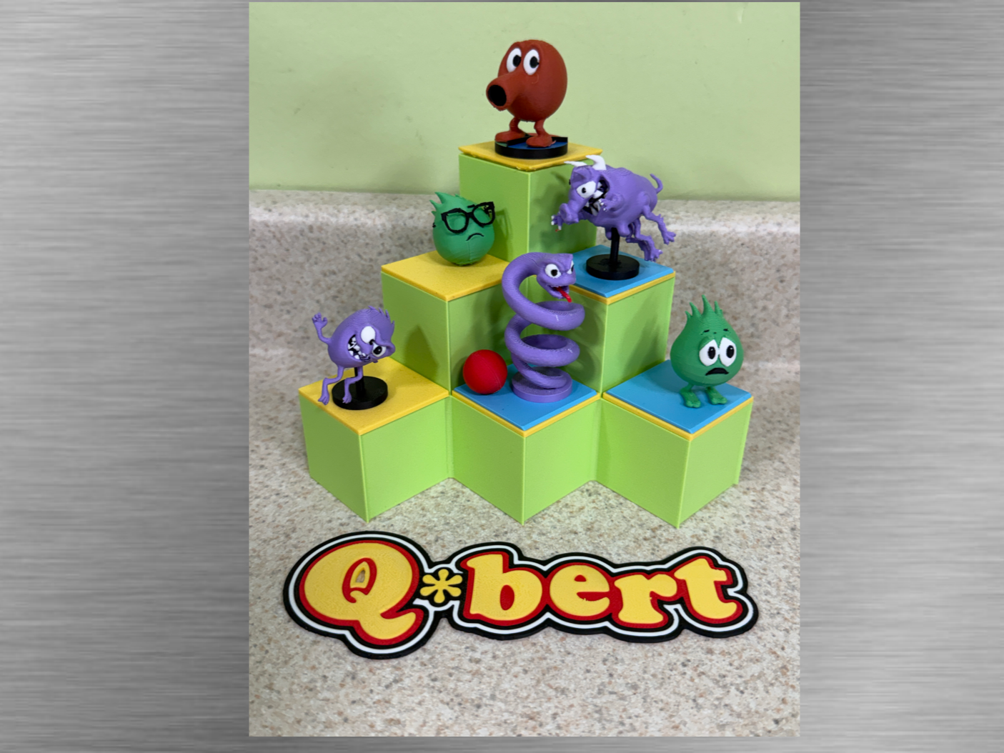 Q-bert Arcade- Character Set with Logo & Gamespace
