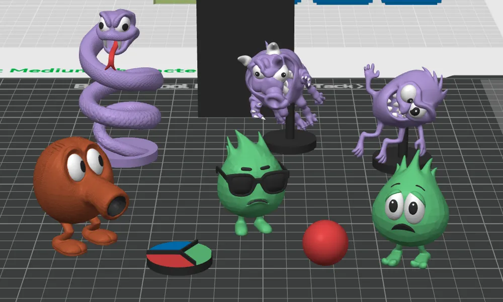 Q-bert Arcade- Character Set with Logo & Gamespace - Free 3D Print ...