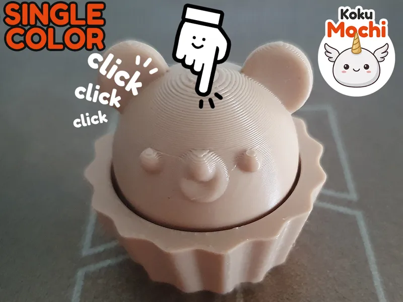 Koku Mochi Clicker Bear Basic Single Color