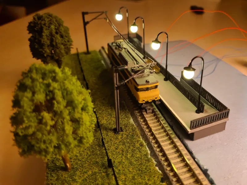 N-scale train station