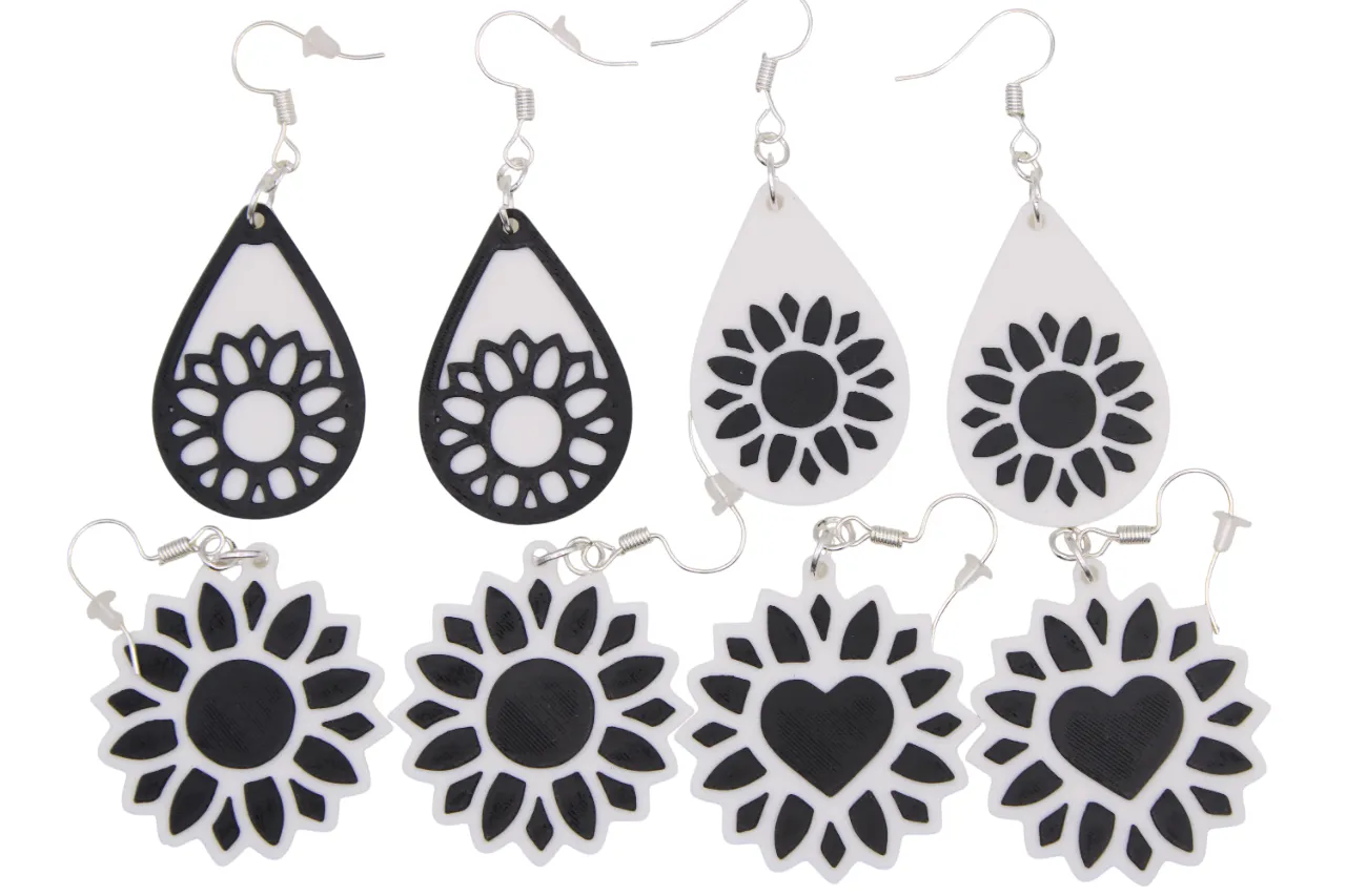 Halloween Earring pt 13 - Flowers view 2