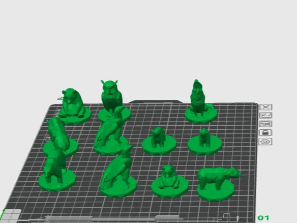 Canadian animal chess pieces