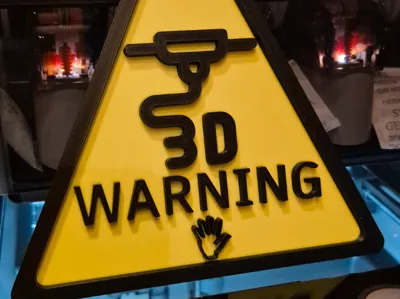 3D Warning Sign
