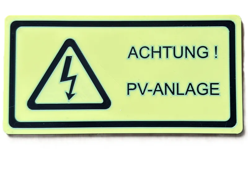 ACHTUNG ! PV-ANLAGE  200x100mm