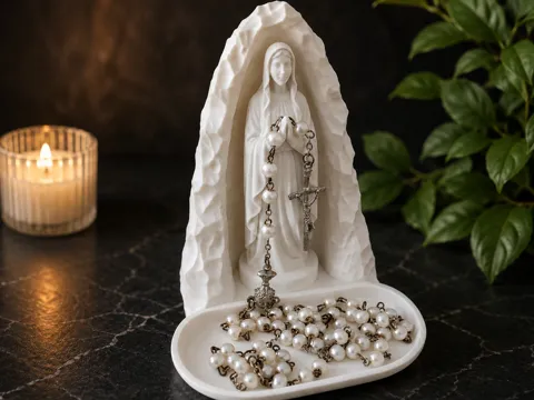 Bandeja organizadora: Our Lady of Lourdes – Rosary Tray — referencia de MakerWorld