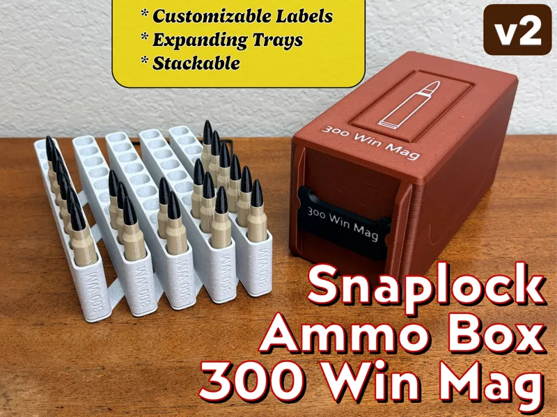 Snaplock 300 Win Mag Ammo Box + Expanding Tray