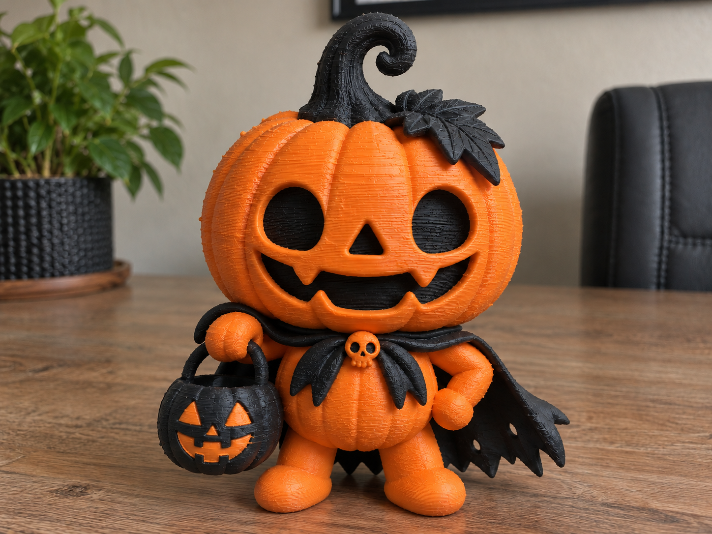 Pumpkin Trick-or-Treater – Halloween Figurine - 1