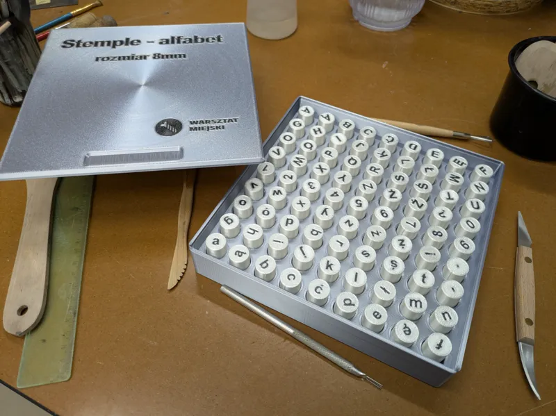 Stamps kit for clay - alphabet, Polish diacritics 