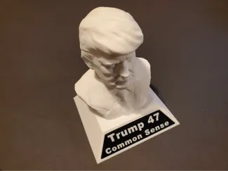 Trump Bust with Customizable Text on Pedestal