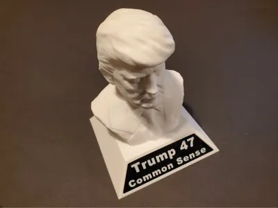 Trump Bust with Customizable Text on Pedestal
