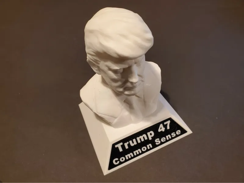 Trump Bust with Customizable Text on Pedestal