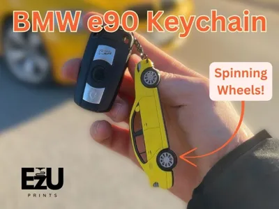 BMW E90 Keychain with Spinning Wheels