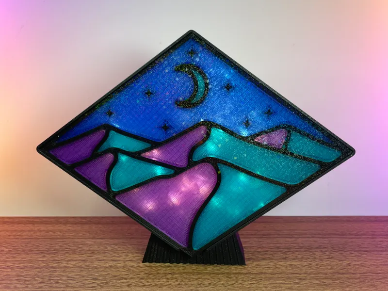 Desert Night Lantern Box / Light-Up Shelf Display