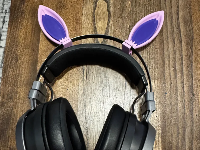 Headset attachment ears