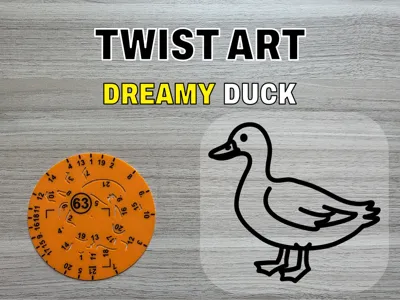 Twist Art 63 Duck - Rotary Drawing Stencil