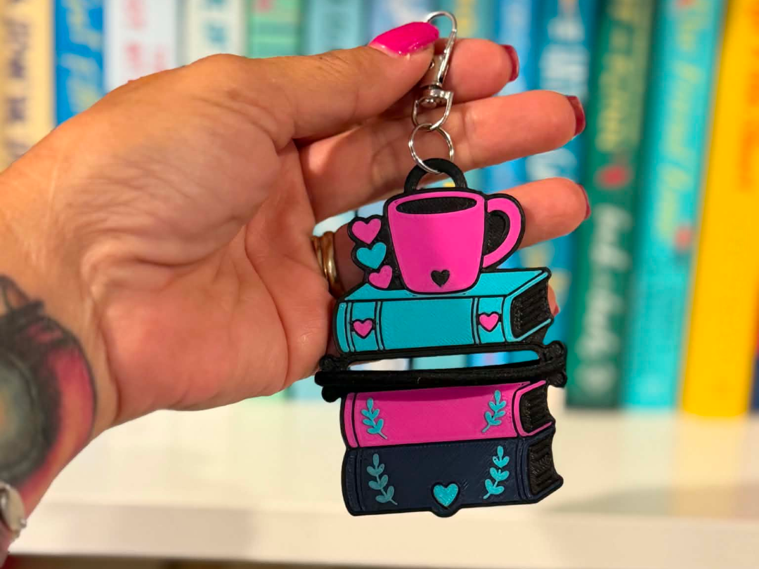 Bookish Hair Tie Holder & Keychain |Books + Coffee - 1