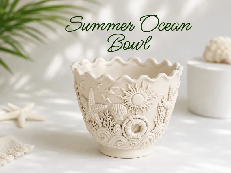 Ocean Life Bowl Vase – Summer Decor