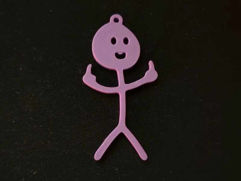middle finger nitwit stickman keychain