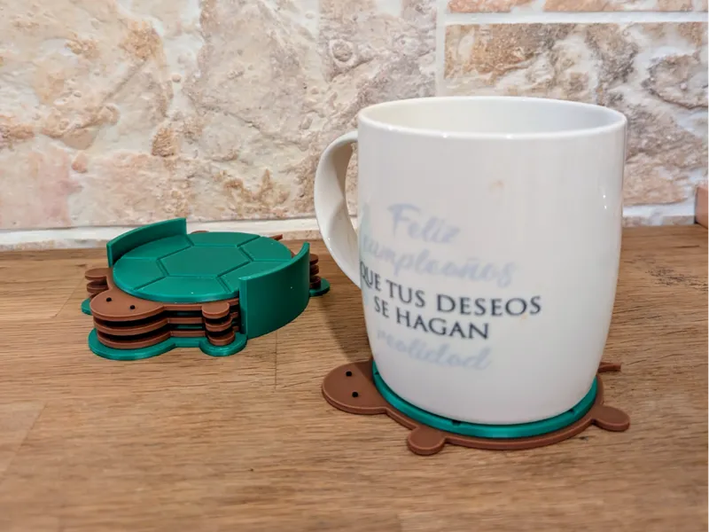 Turtle coaster with stand
