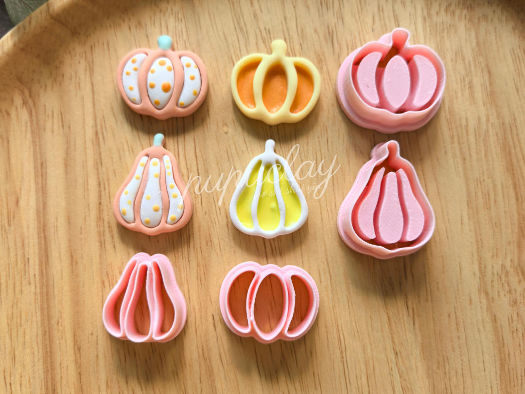 Halloween Mini Pumpkin Polymer Clay Cutter 3D model