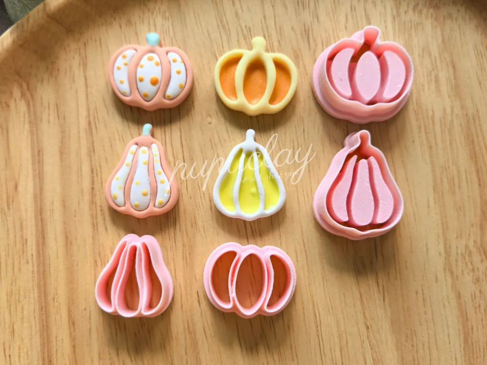 Cortador para modelado: Halloween Mini Pumpkin Polymer Clay Cutter. Referencia del modelo original.