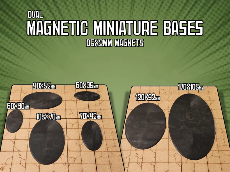 Magnetic Miniature Bases - Oval Bases