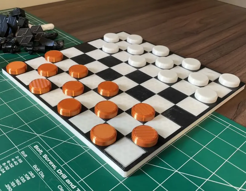 Chess Checkers board and stackable checkers pieces