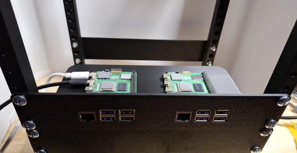 Combo Raspberry Pi 4 and 5 mount for 10 inch rack by ForceM 3D Modeling ...