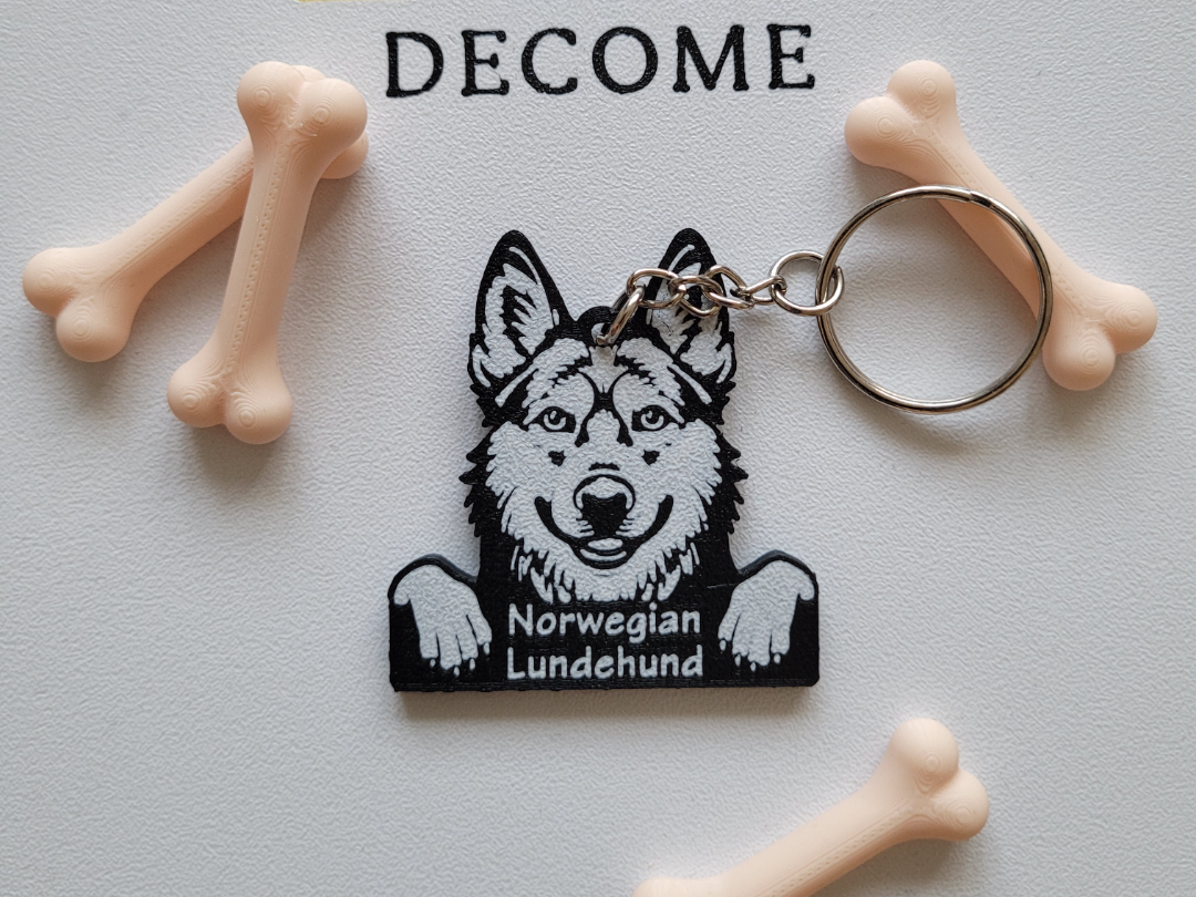 Norwegian Lundehund Keychain