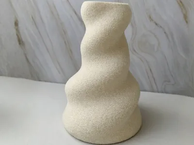 Organic fuzzy twist vase