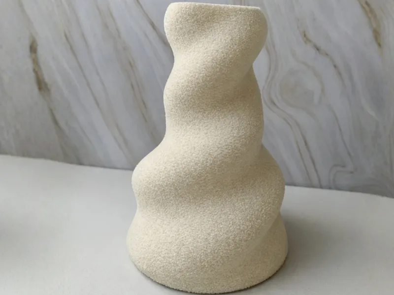 Organic fuzzy twist vase