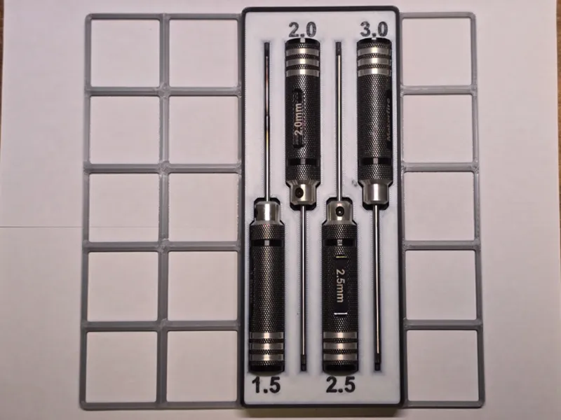 Gridfinity bin 5x2 Makerfire Hex Screwdriver Bin