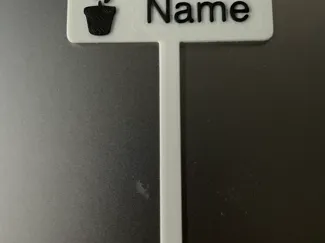 Customizable plant name plate.