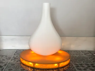 Decorative vase and base with lights